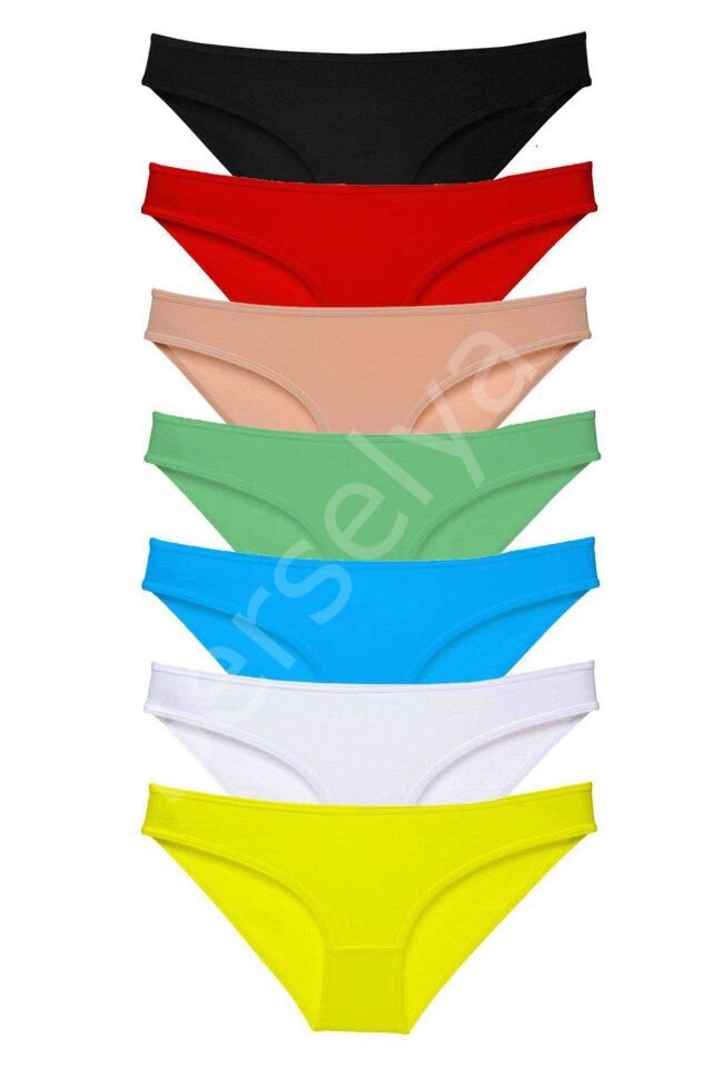 7 Adet Süper Eko Set Likralı Kadın Slip Külot Çok Renkli