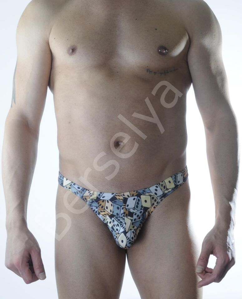 Erkek Zar Desenli Tanga İç Çamaşırı
