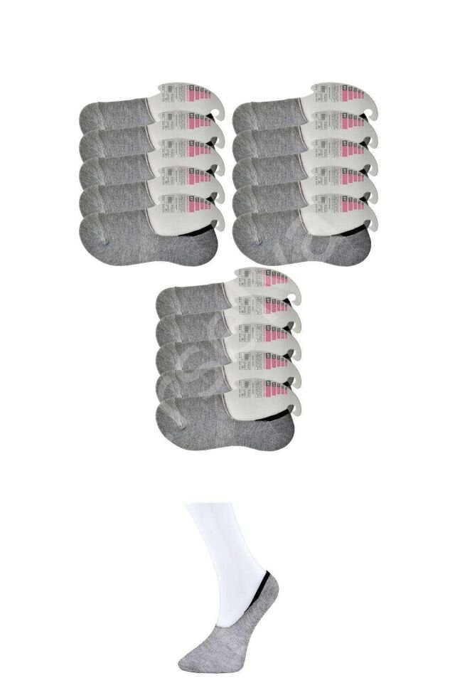 Gri Kadın Babet Çorap 15 çift
