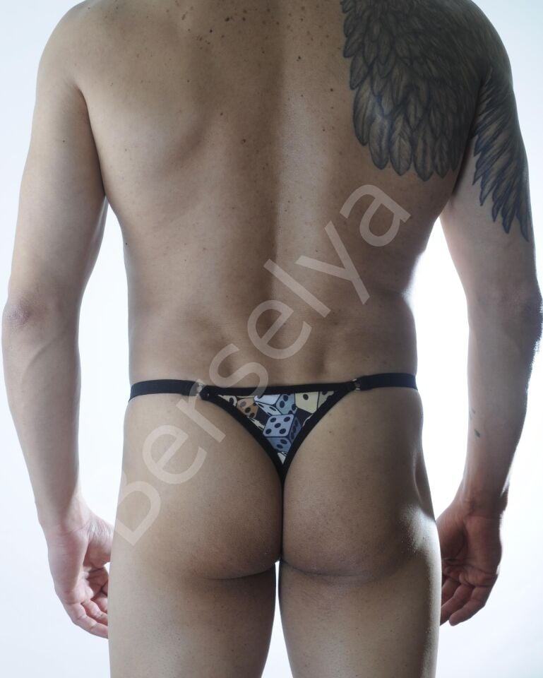 Erkek Zar Desenli Metalli Tanga İç Giyim