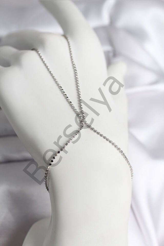 316L Çelik Gümüş Renk Ezme Zincir Model Kadın Şahmeran