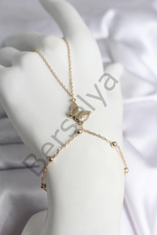 316L Çelik Gold Renk Kelebek Model Kadın Şahmeran