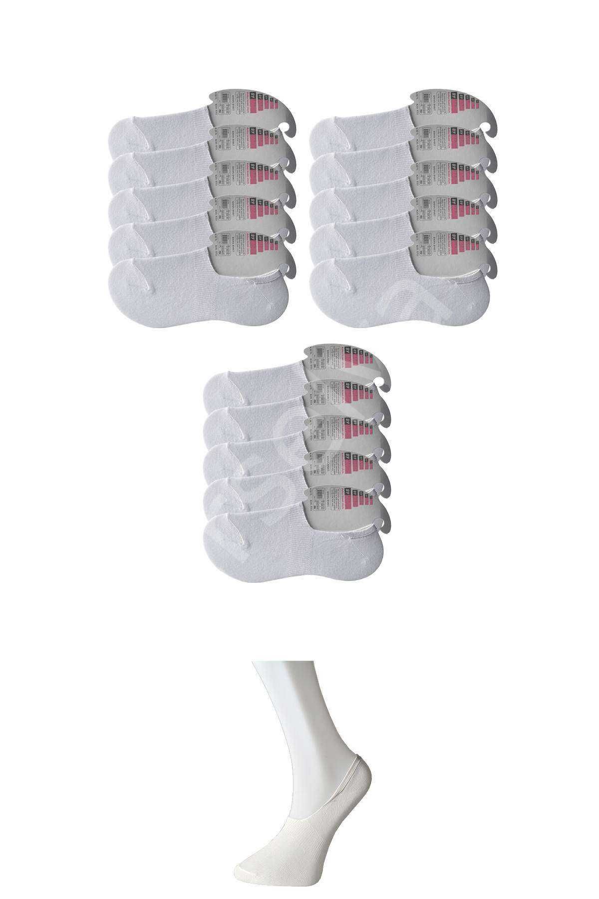 Beyaz Kadın Babet Çorap 15 çift