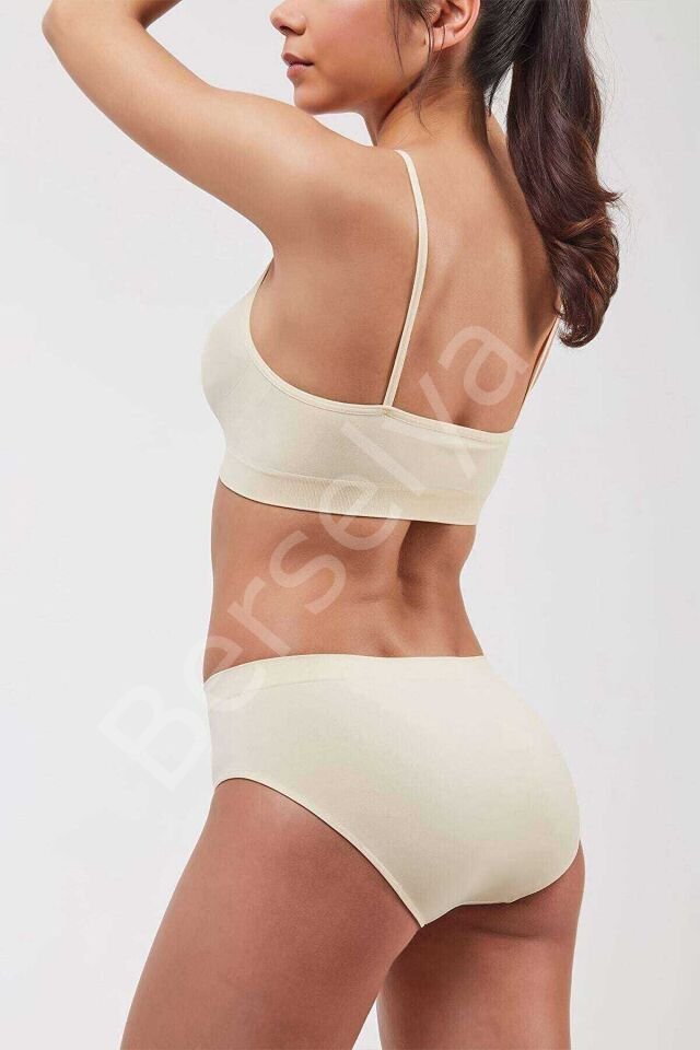 Elite Life Kadın İnce Askılı Dikişsiz Ten Büstiyer 851 L-XL