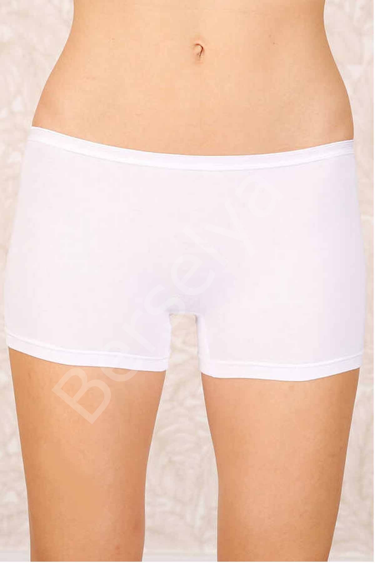 Likralı Süprem Bayan Boxer Short Beyaz 2100B L