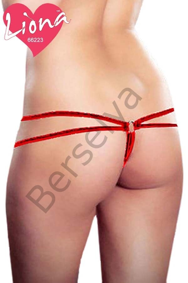 Lastikli Kırmızı Bayan Seksi Tanga