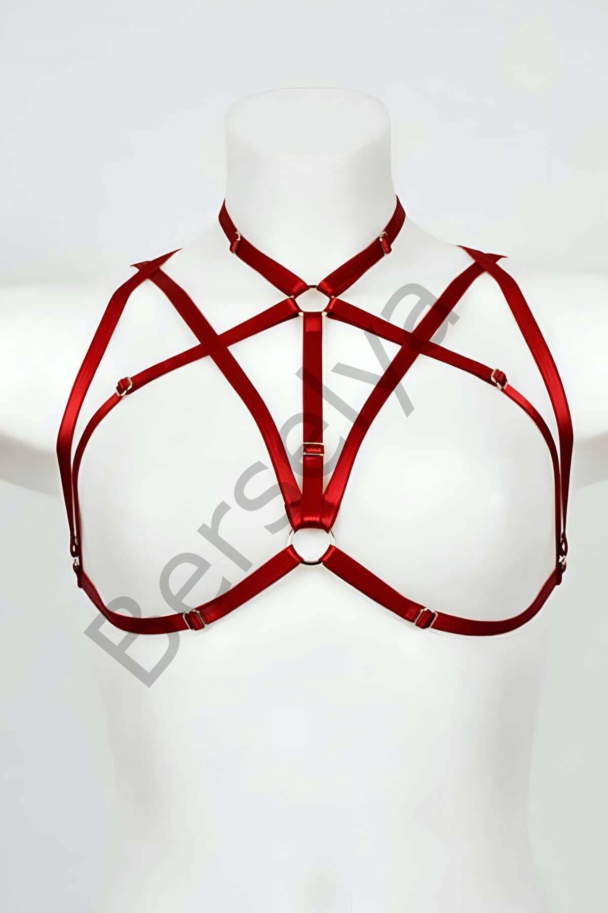 Boyundan Bağlamalı Fetiş Göğüs Harness - Brf166