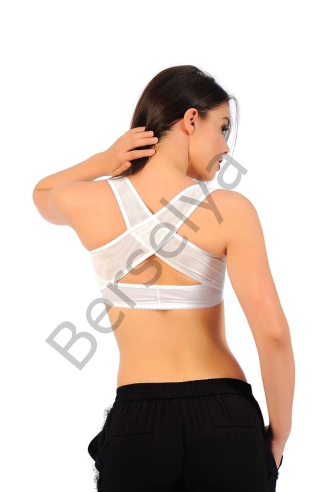 Beyaz Kadın Sırt Toparlayıcı Göğüs Dikleştirici Korse - 795