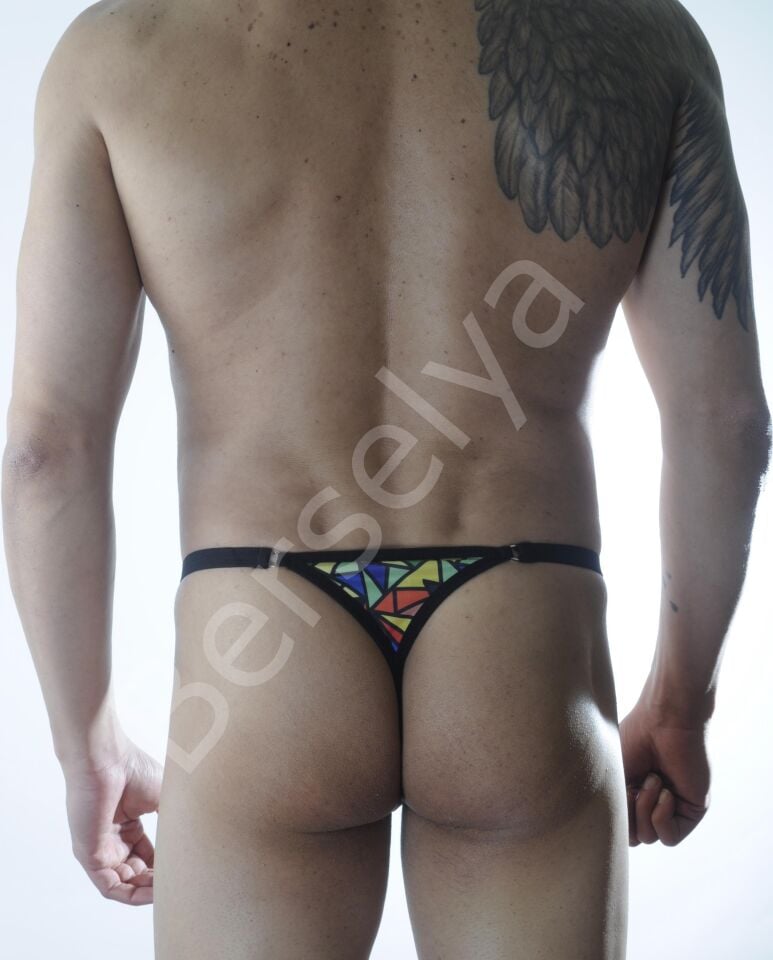 Erkek Renkli Metalli Tanga İç Çamaşırı