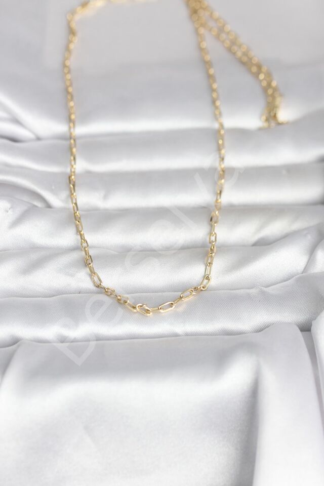 CM 14K Gold Renk Ataç Zincir Model 60 cm Kadın Kolye