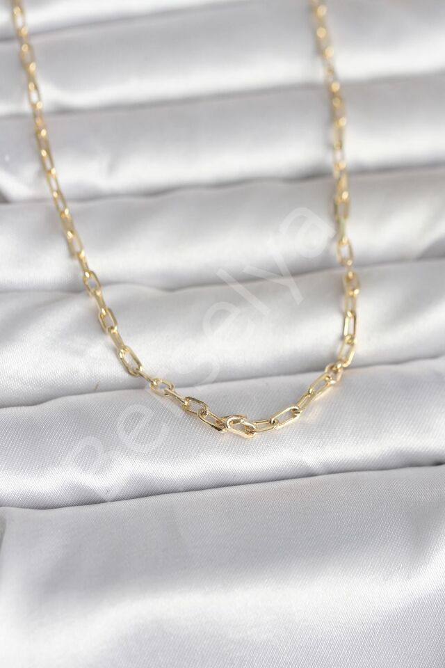 CM 14K Gold Renk Ataç Zincir Model 60 cm Kadın Kolye