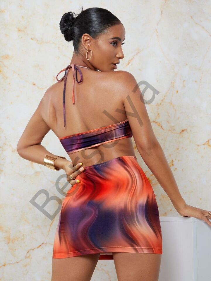 Transparan Detaylı Omuz Dekolteli Mini Fantezi Elbise