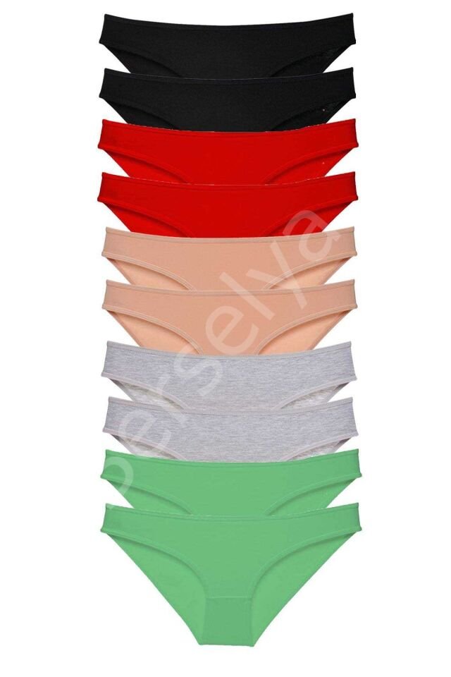 10 adet Süper Eko Set Likralı Kadın Slip Külot 502