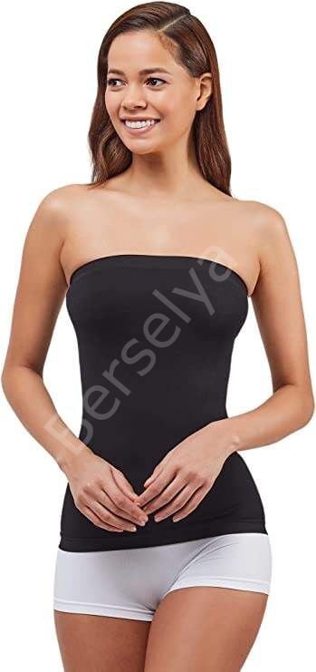 Elite Life Kadın Dikişsiz Askısız Kadın Siyah Atlet 852