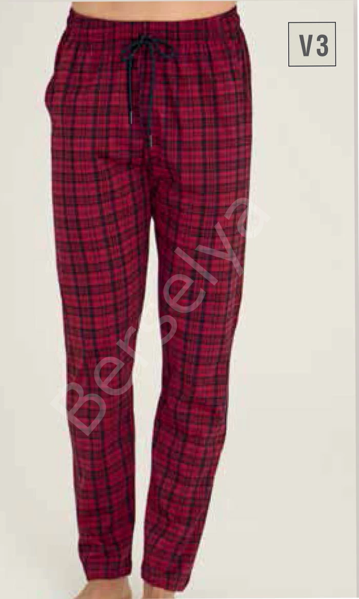 Tek Alt Kareli Desen Pantalon Kly 306