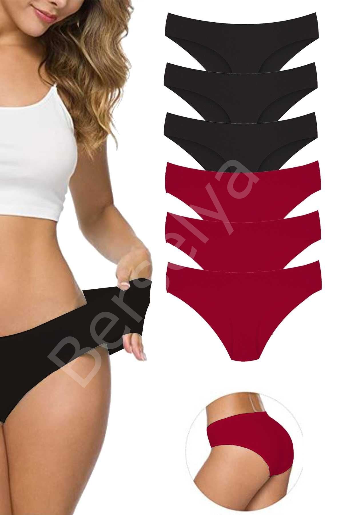 6 Adet Kadın Dikişsiz Lazer Kesim Esnek İz yapmayan Külot S5