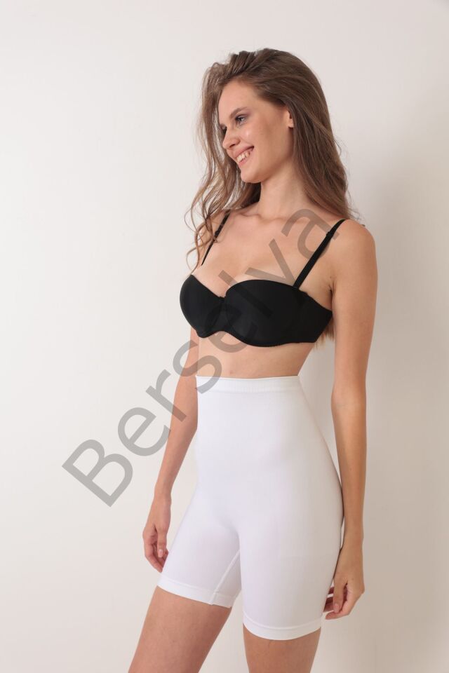 Beyaz Kadın Kalça Kaldırıcı Dikişsiz Korse - 760