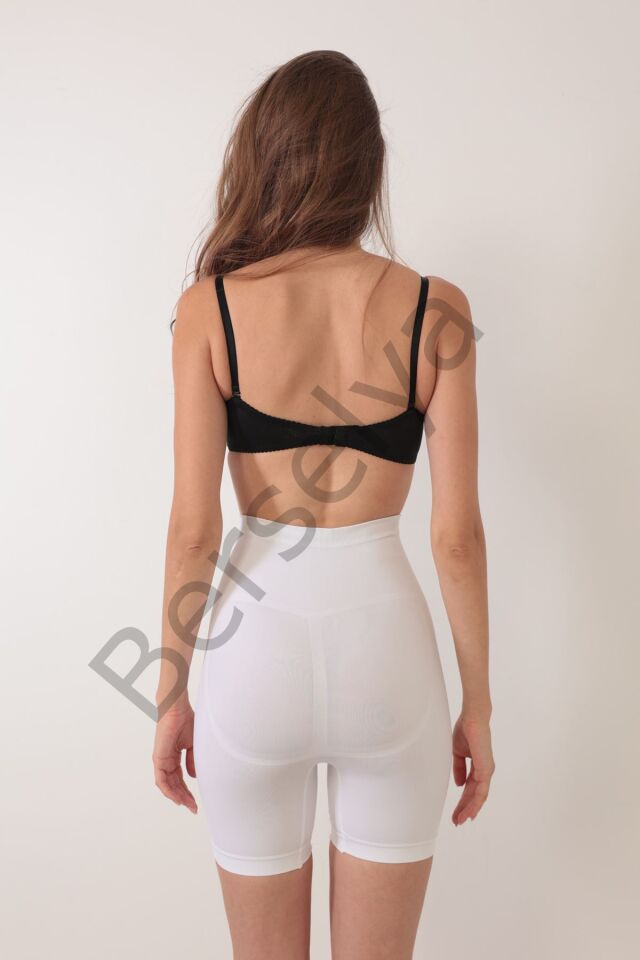 Beyaz Kadın Kalça Kaldırıcı Dikişsiz Korse - 760