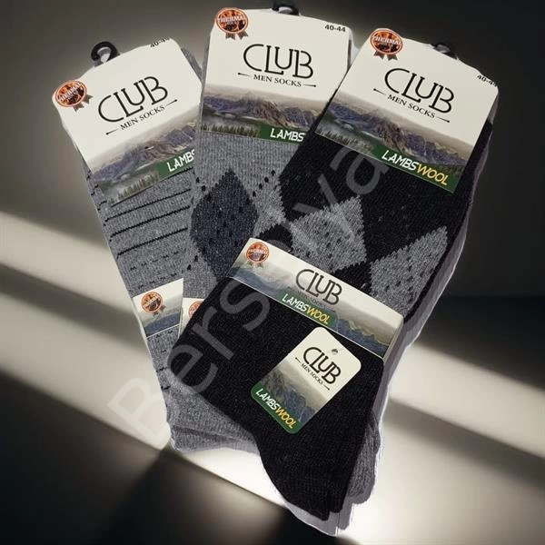 Club Lamswool Yün Erkek  Kışlık Çorap 3 Adet