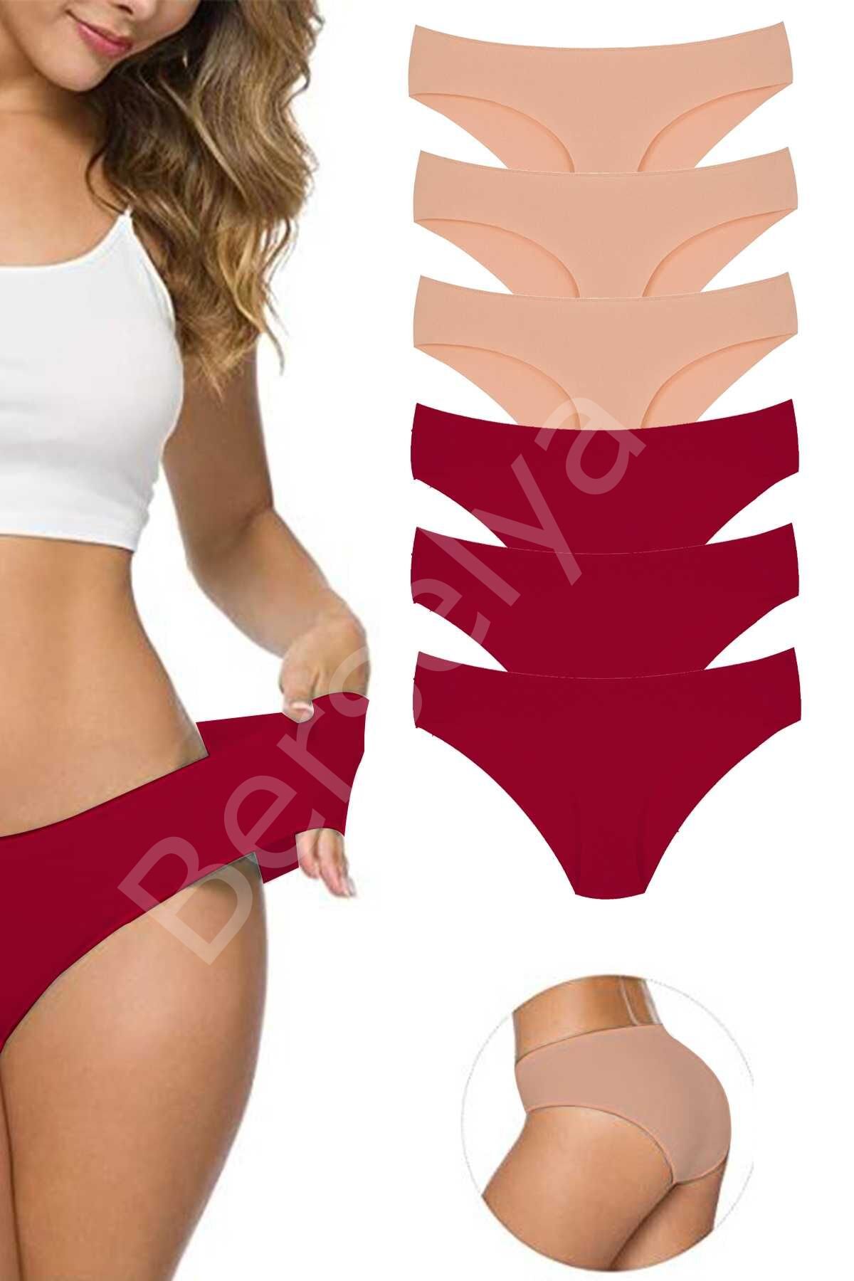 6 Adet Kadın Dikişsiz Lazer Kesim Esnek İz yapmayan Külot S7