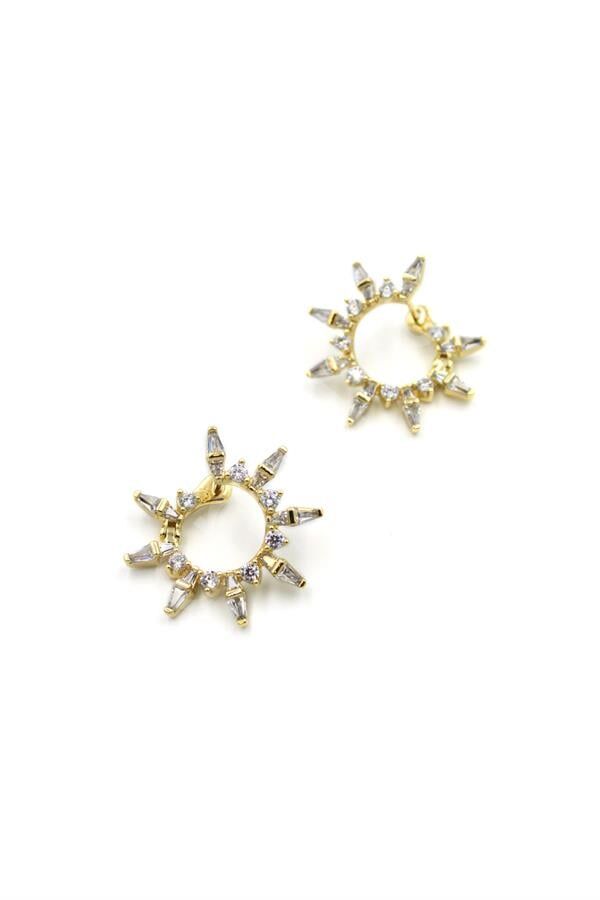 Taşlı Küpe - Altın