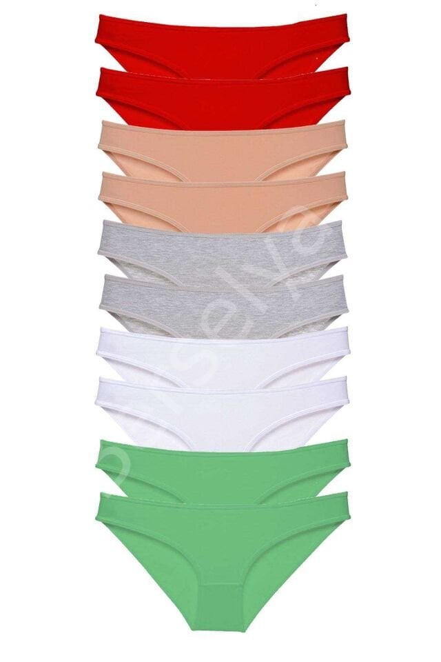 10 adet Süper Eko Set Likralı Kadın Slip 506