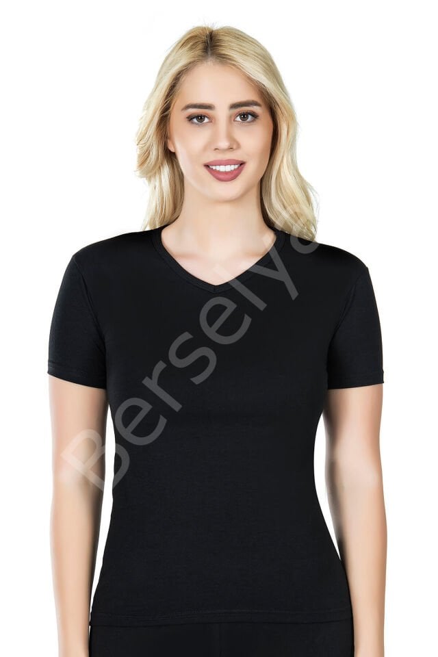 Yarım Kol V Yaka Kadın Tişört 227