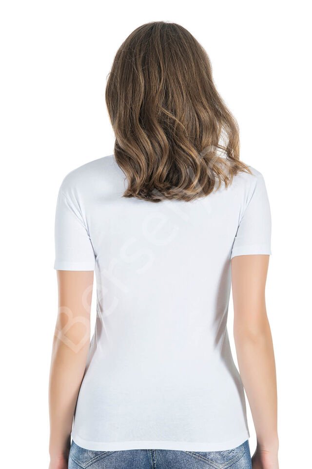 Yarım Kol Bisiklet Yaka Kadın Tişört 228