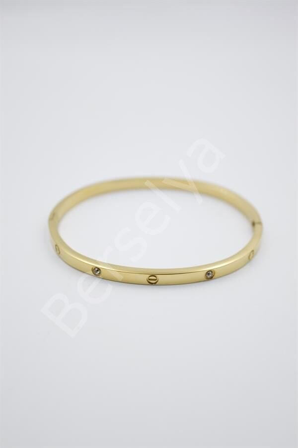 CRT Model Taşlı İnce  Bilezik - Altın