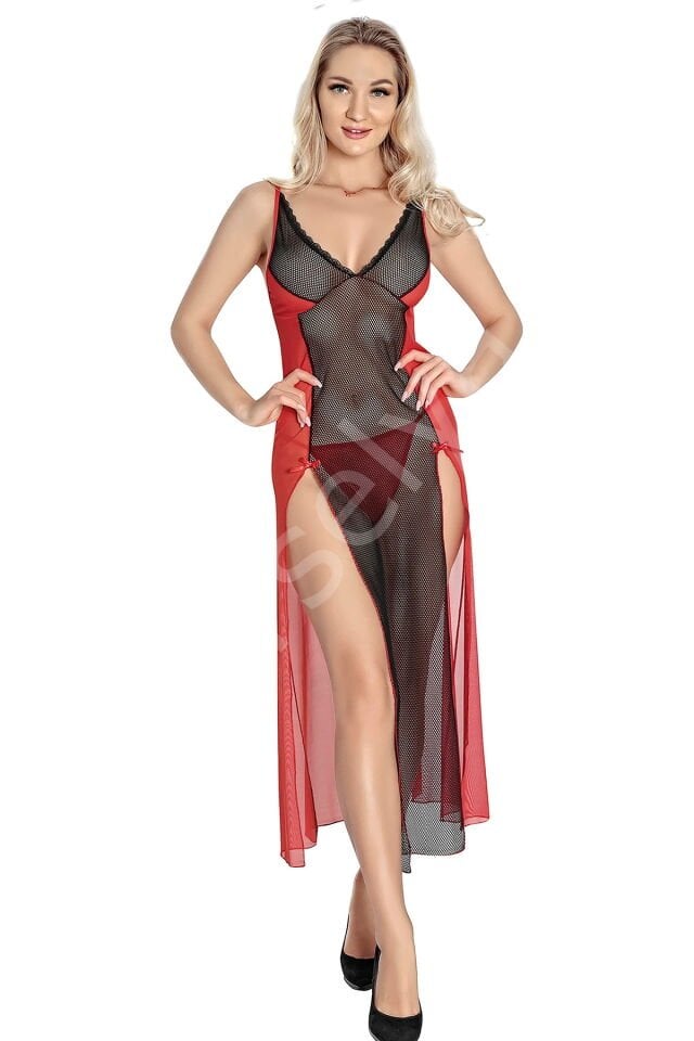 File Kırmızı Siyah Gecelik 1833