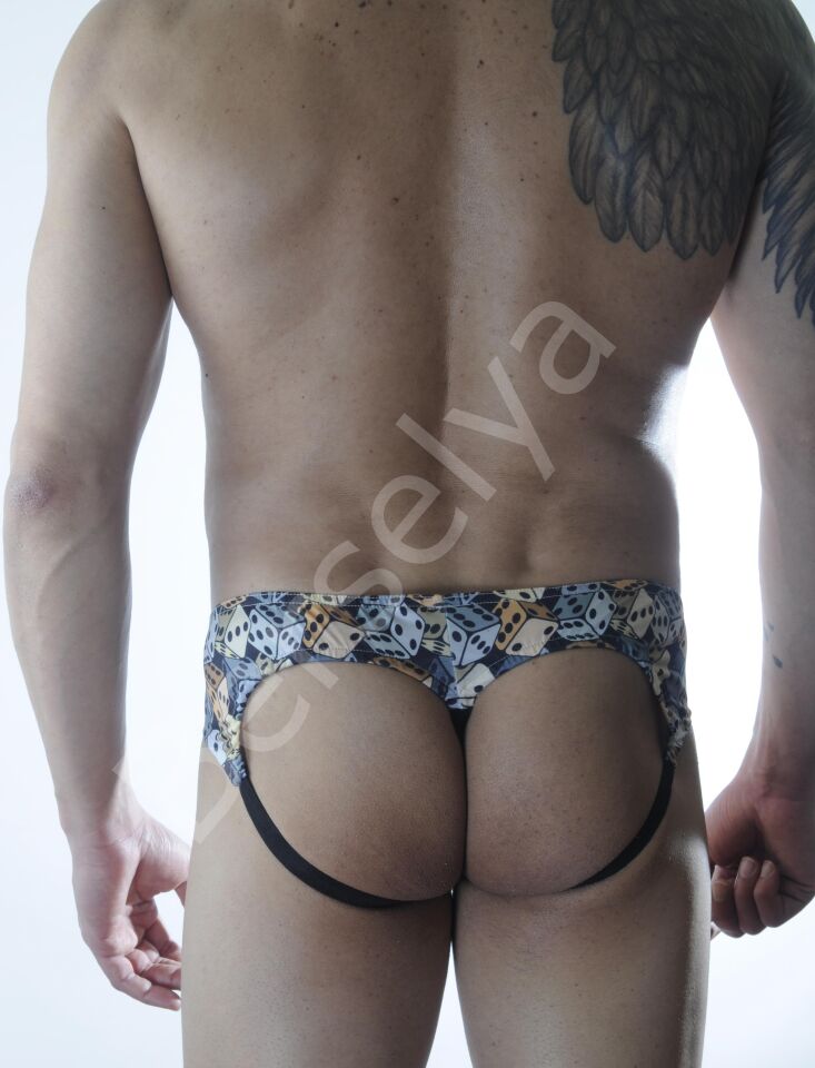 Erkek El Desenli Fantezi Jockstrap