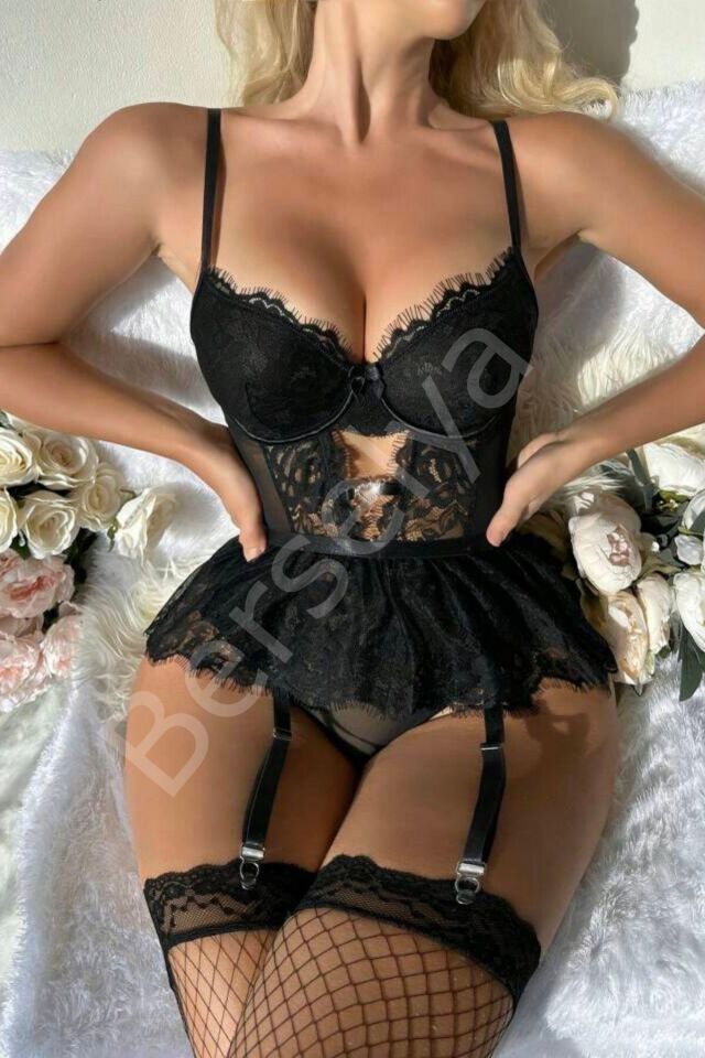 Siyah Dantelli Etekli Babydoll Takım 16511