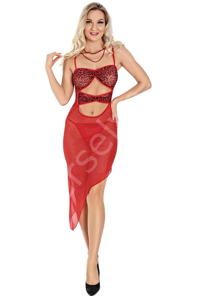 Kırmızı Uzun Gecelik 1826