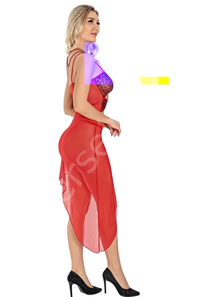 Kırmızı Uzun Gecelik 1826