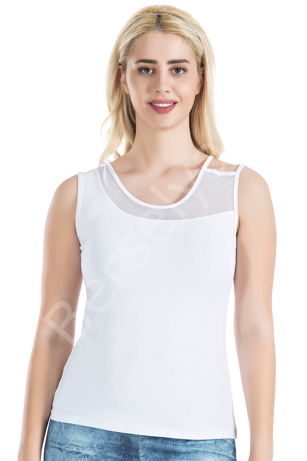 Geniş Transparan Askılı Kadın Atlet 180