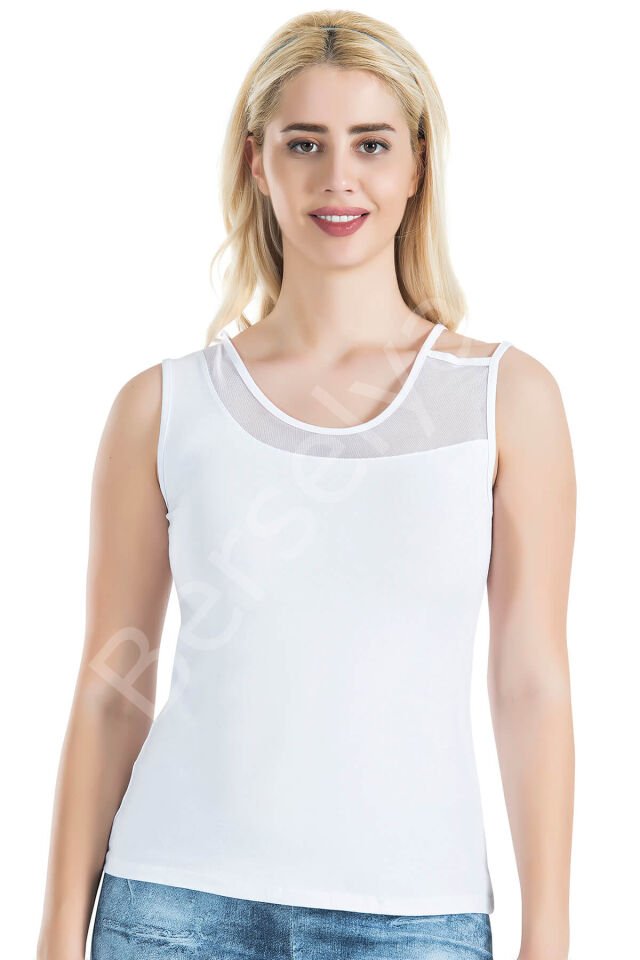 Geniş Transparan Askılı Kadın Atlet 180