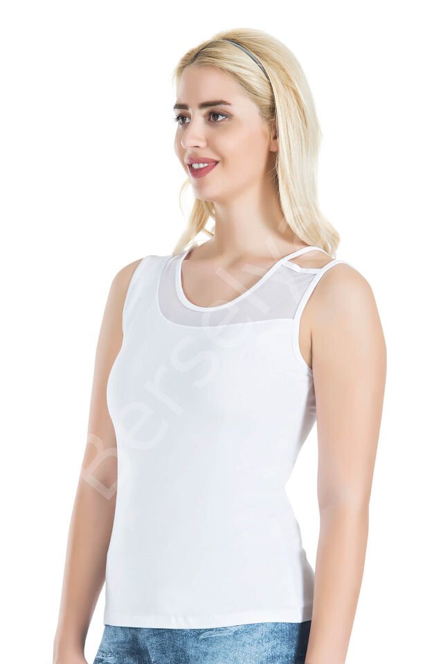 Geniş Transparan Askılı Kadın Atlet 180