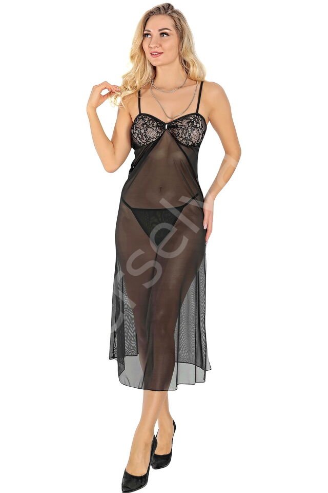 Sırt Dekolteli Uzun Gecelik 1825