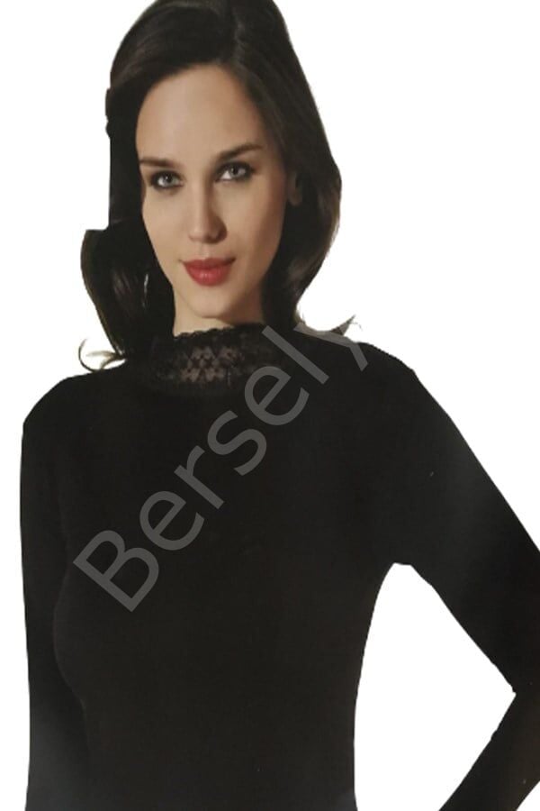 Şahinler Kadın Dantelli Uzun Kollu Body B623