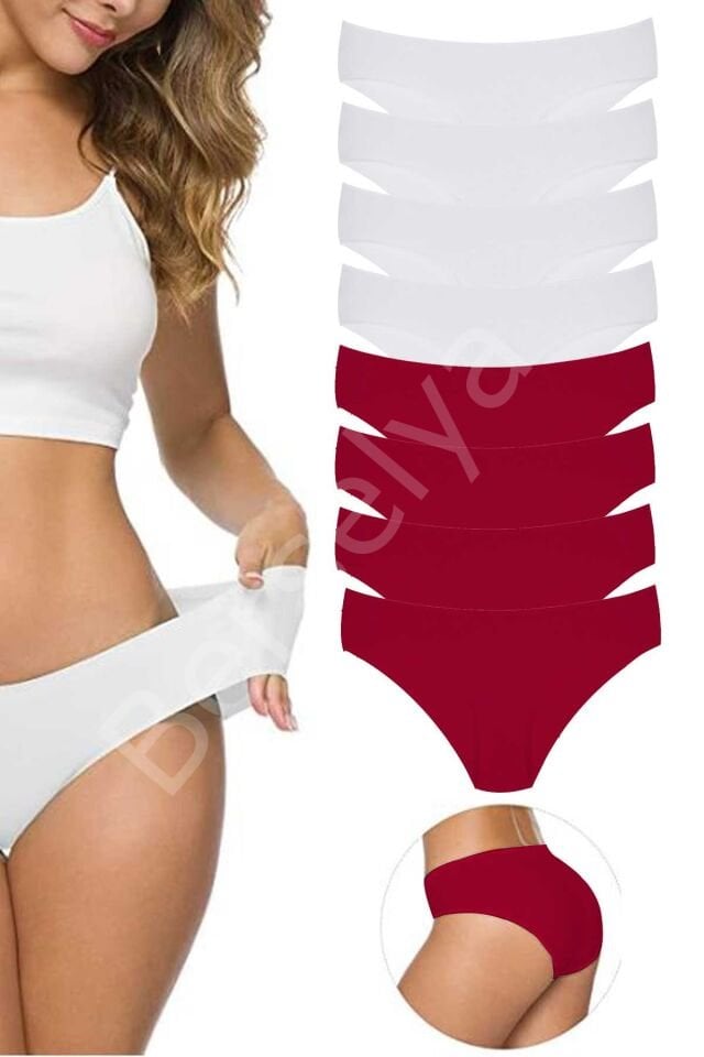 8 Adet Kadın Dikişsiz Lazer Kesim Esnek İz yapmayan Külot S5