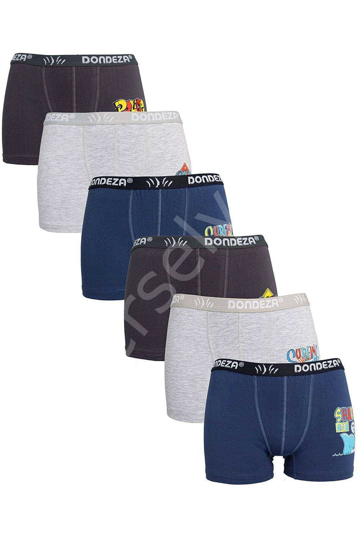 6 adet Düz Baskılı Erkek Çocuk Boxer 506 7-8 YAŞ