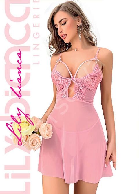 Pembe Fantezi Gecelik Takım  959