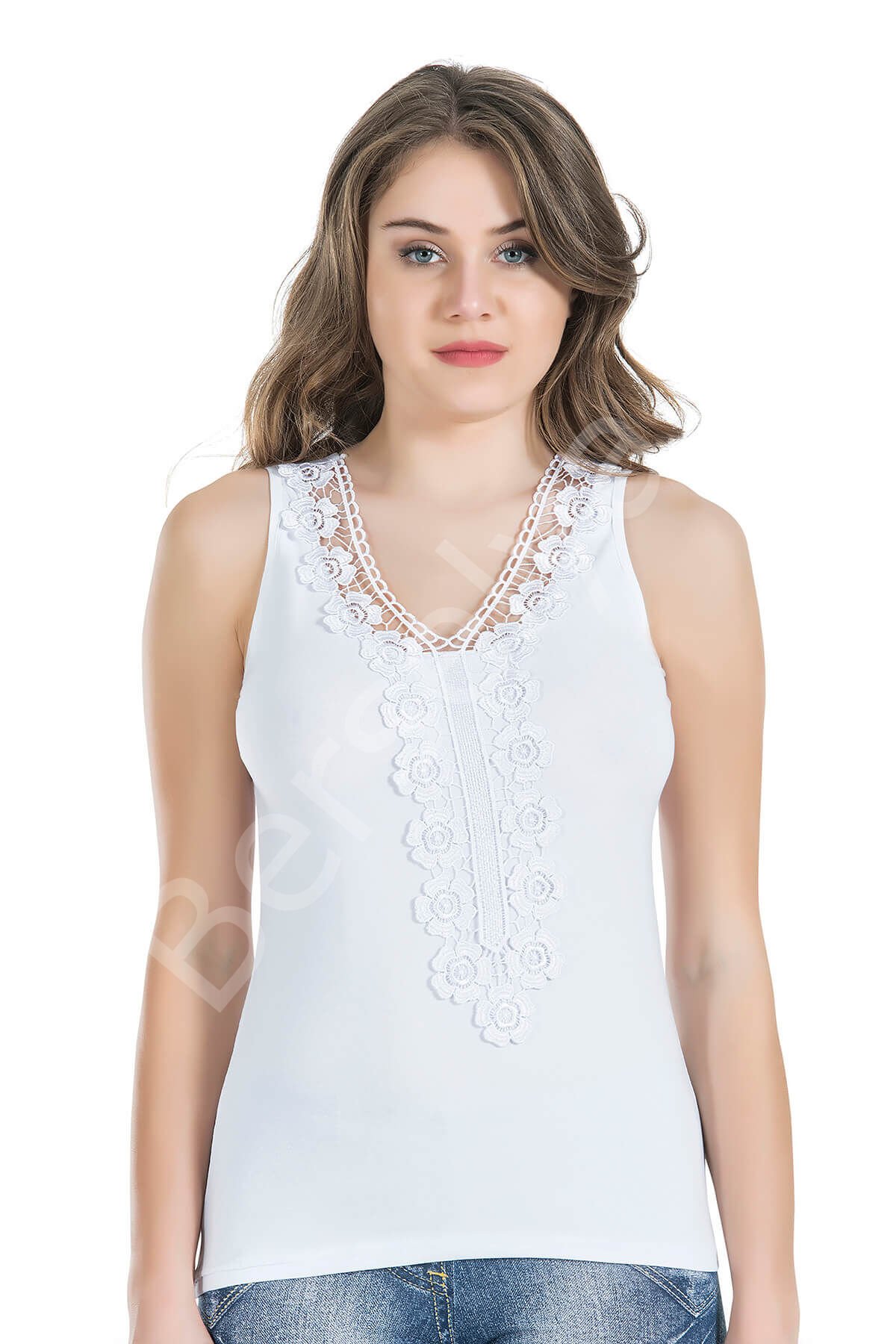 Güpürlü Sıfır Kol Kadın Atlet 155