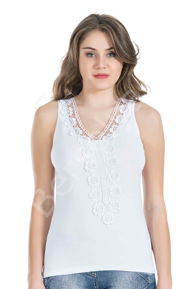 Güpürlü Sıfır Kol Kadın Atlet 155