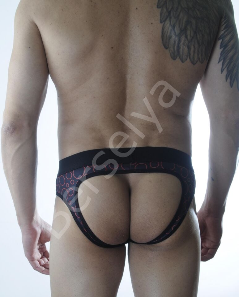 Erkek Fantezi Daire Desenli Jockstrap