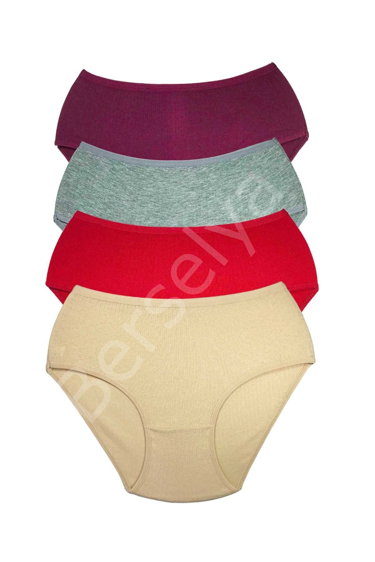 4 Adet Kadın Yüksek Bel Ribana Bato Külot S102