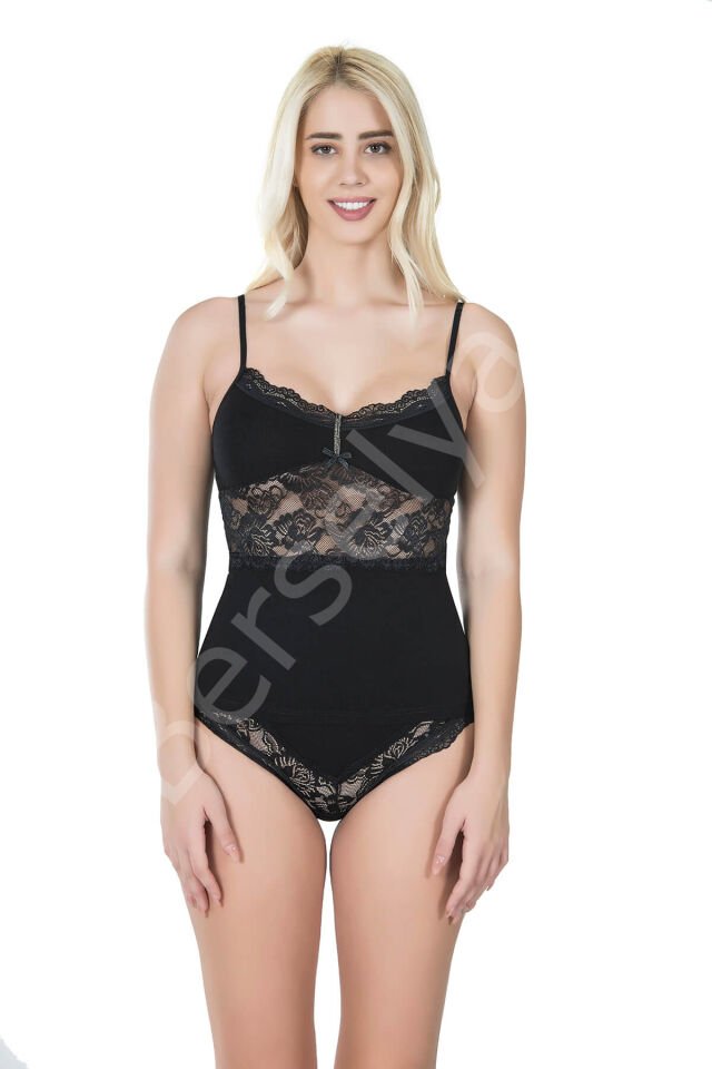 İp Askılı Dantelli Atlet Şort Takım 067