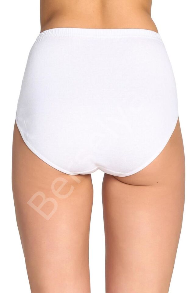3 Adet Tutku Kadın Yüksek Bel Bato Kalın Lastik Külot Beyaz