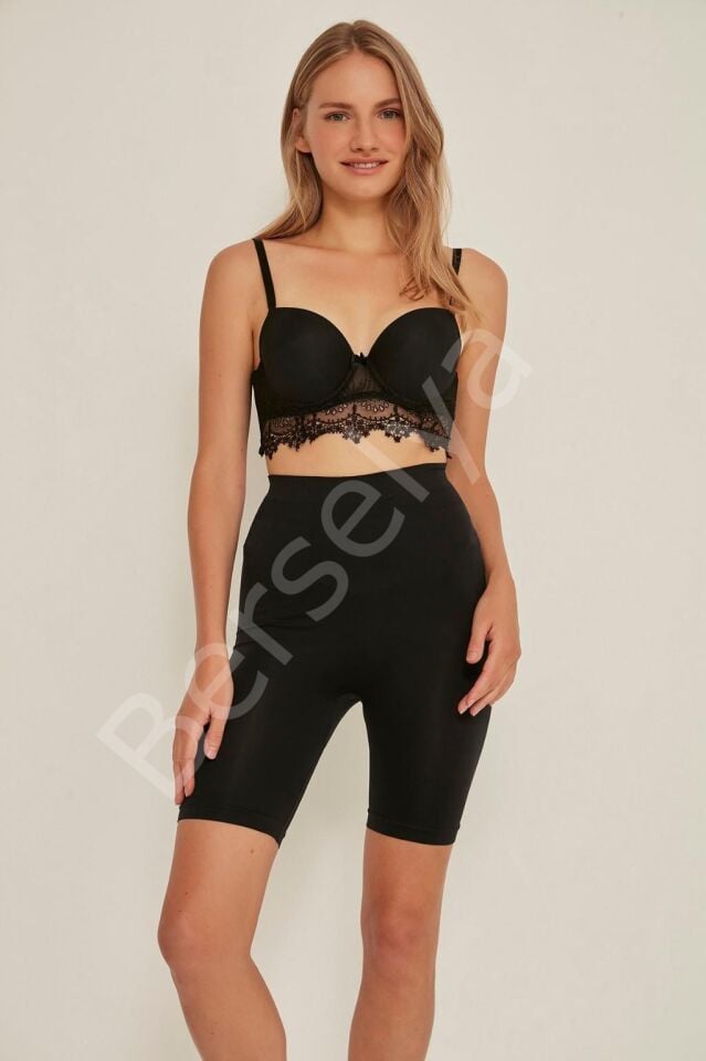 Siyah Mı Emay 3005 Soft Uzun Paçalı Boxer Korse