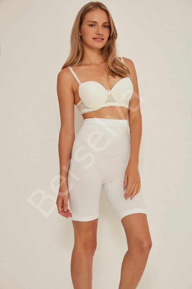Beyaz Mı Emay 3005 Soft Uzun Paçalı Boxer Korse